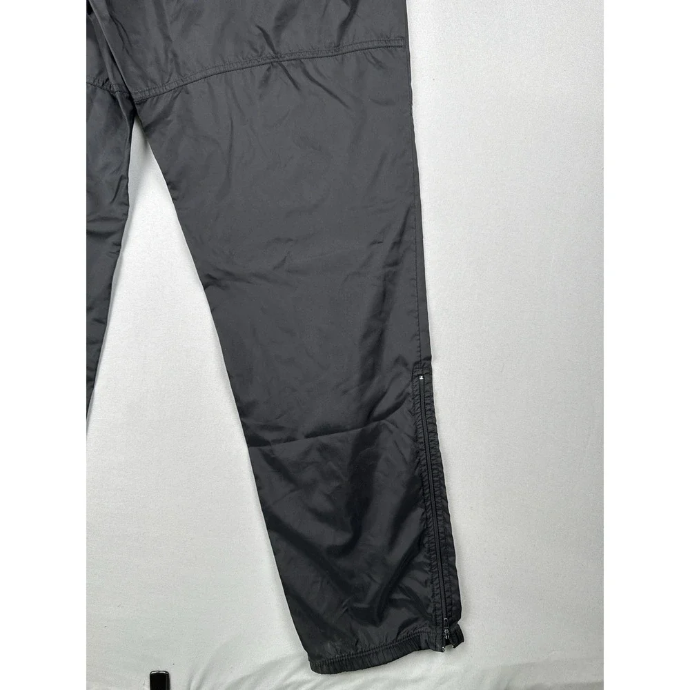 Vintage 90s Nike Black Nylon Track Pants Swoosh Zip Leg Windbreaker L